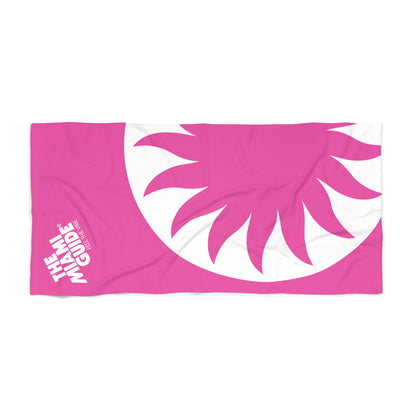 Miami Guide Beach Towel, Summer Essentials, Pool Days, Gift for Beach Lovers, Beach Vacation, Pink Sun Design