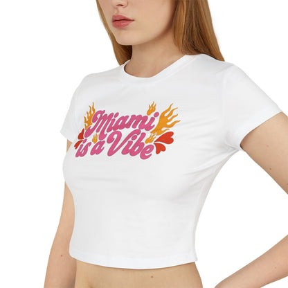 Miami is a vibe Women's Baby Tee - Cute Summer Shirt, Retro Fashion