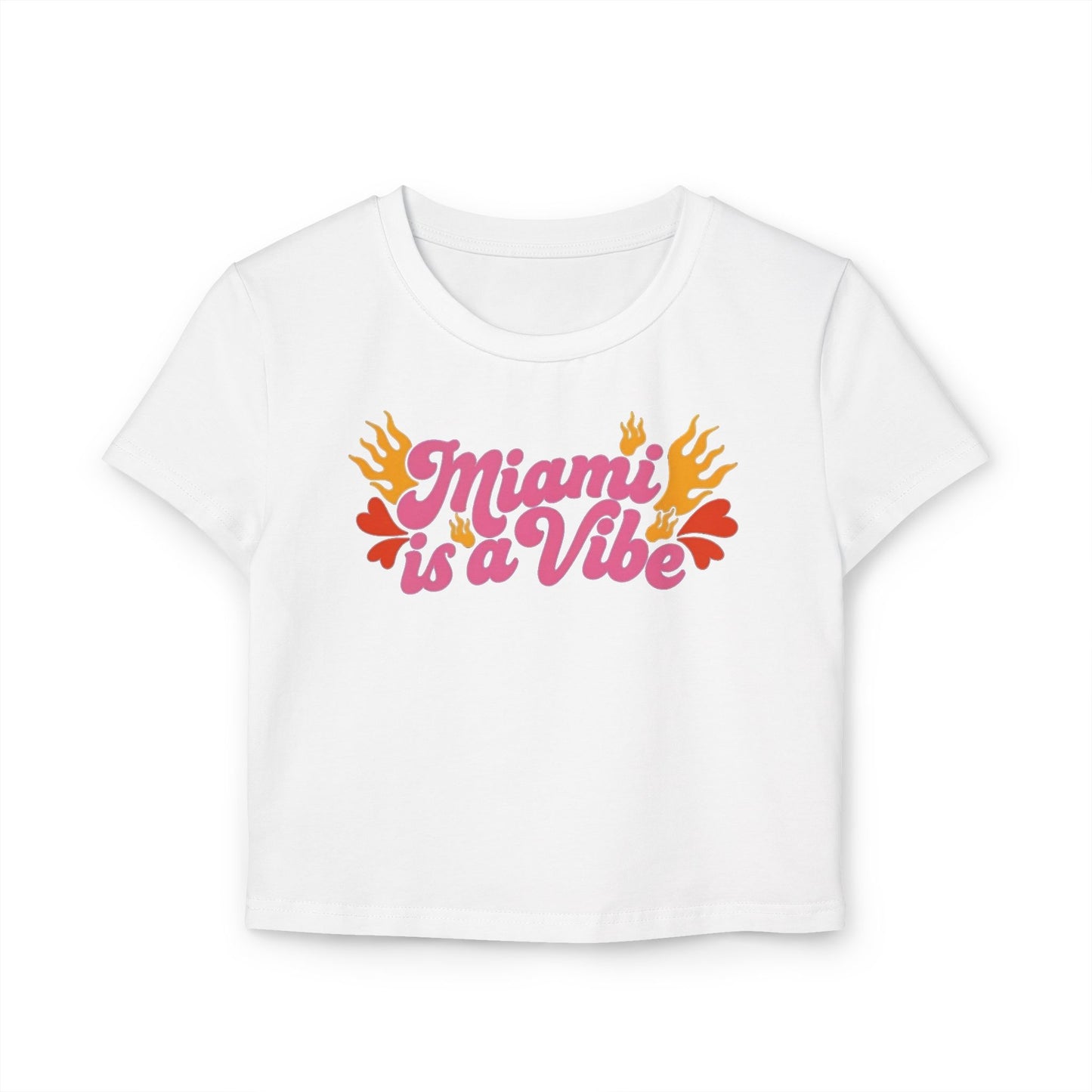 Miami is a vibe Women's Baby Tee - Cute Summer Shirt, Retro Fashion